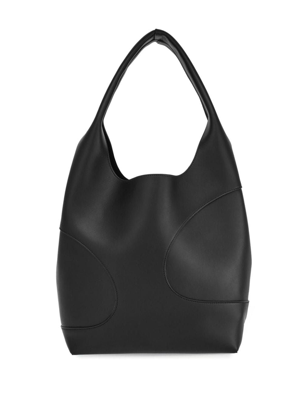 FERRAGAMO Black Cutout Leather Tote Handbag for Women