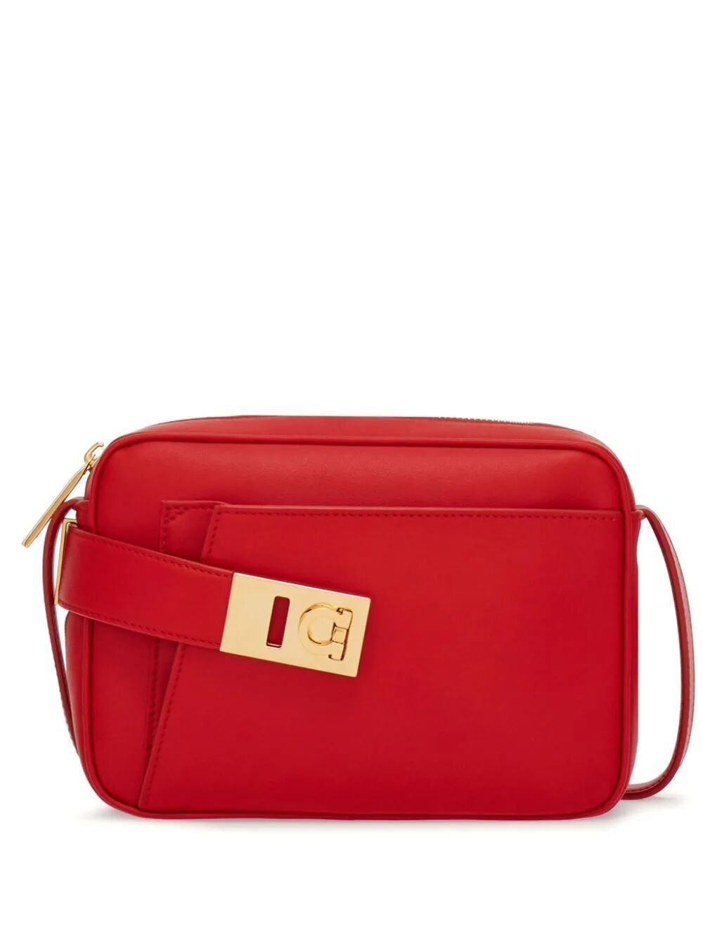 FERRAGAMO Stylish Red Shoulder Camera Case for Fashionable Women