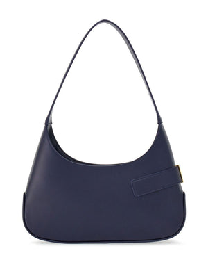 FERRAGAMO Navy Leather Medium Hobo Shoulder Bag for Women