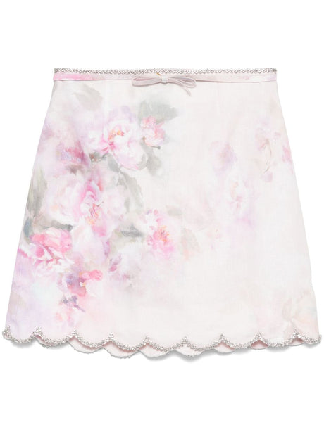 ZIMMERMANN Mini Crush Est Short Skirt with Rhinges