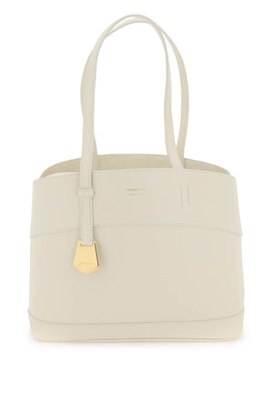 Charming Leather Tote Handbag - White, SS24