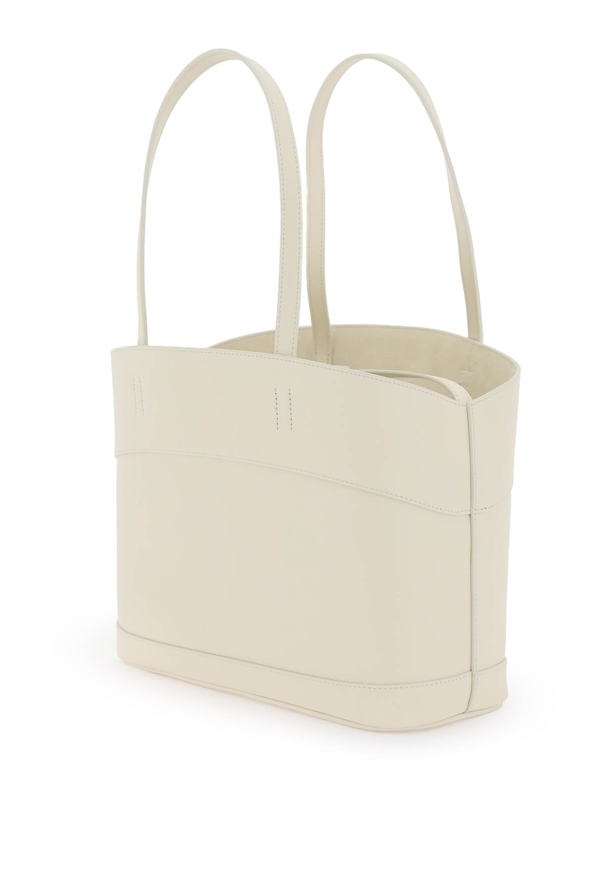 Charming Leather Tote Handbag - White, SS24