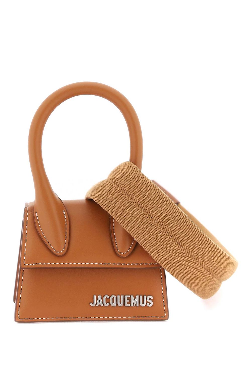 JACQUEMUS Men's Black Leather Shoulder Bag for SS24