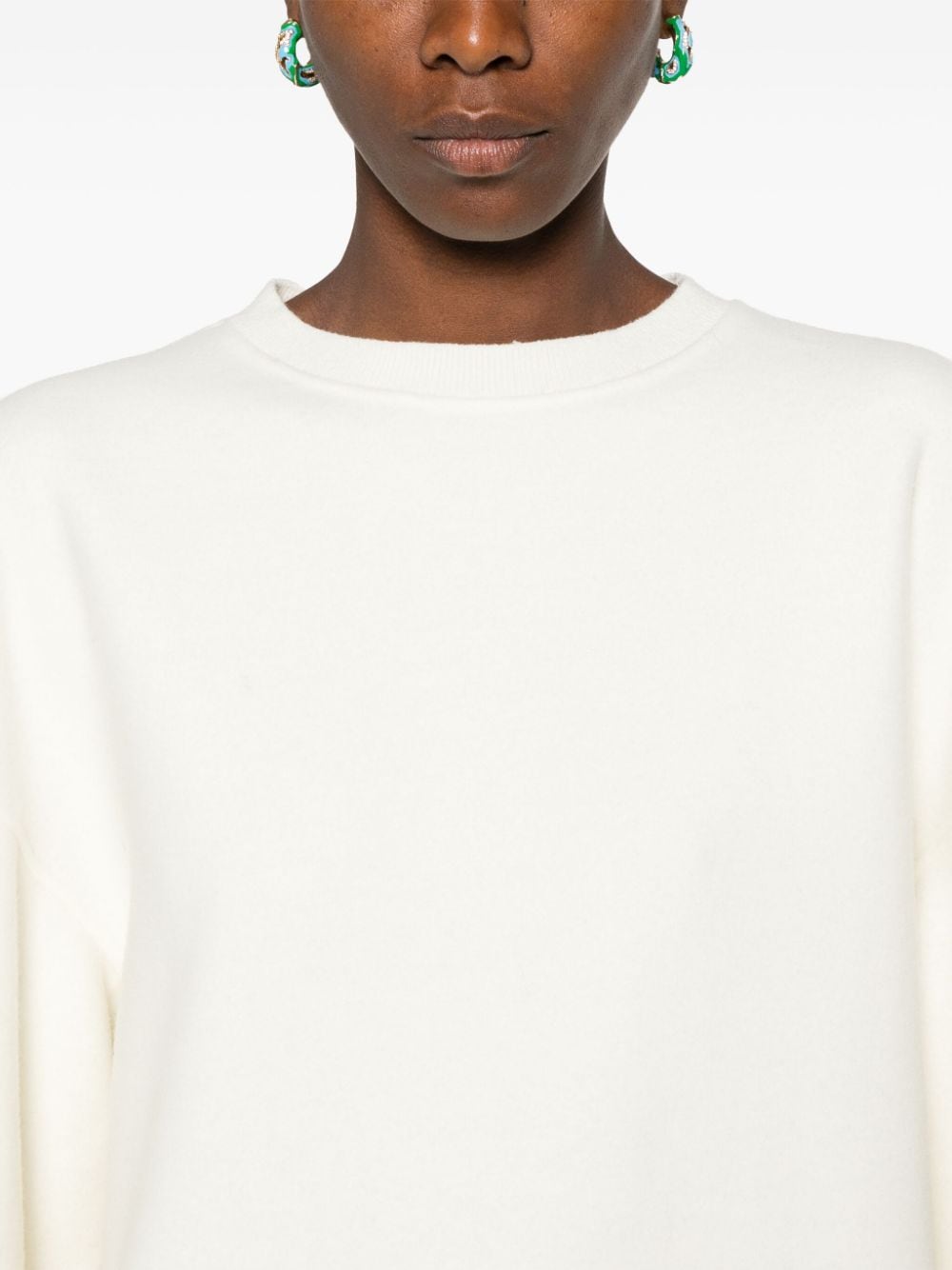 MAX MARA Luxurious Wool-Cashmere Blend Crewneck Sweater - Ivory