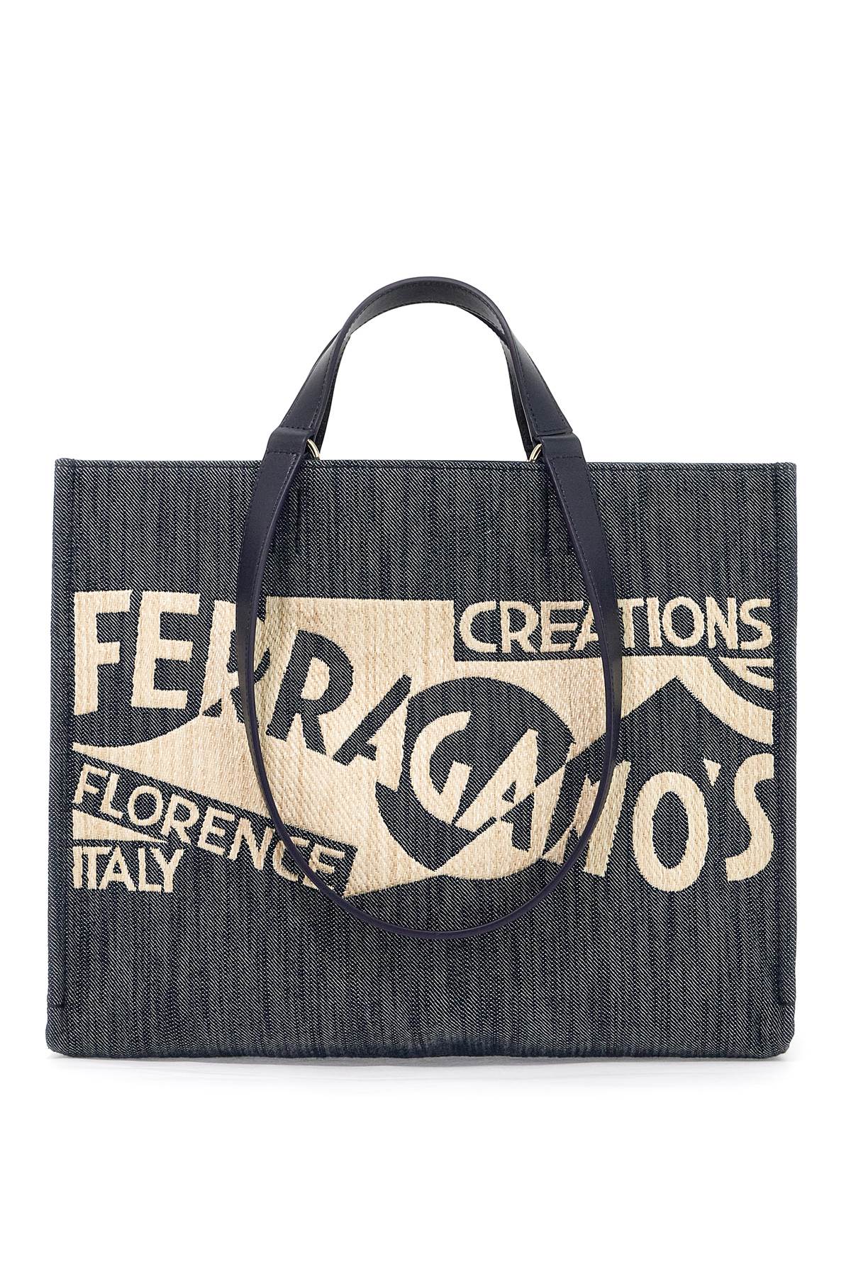 FERRAGAMO Archive Logo Denim Tote (M)