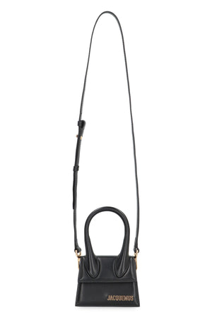 JACQUEMUS Chic Top-Handle Leather Handbag for Women in Black