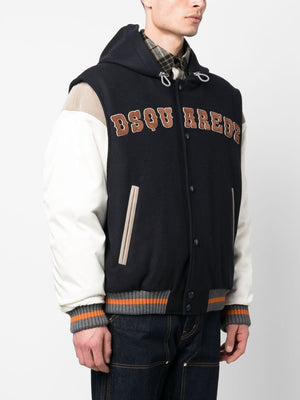 DSQUARED2 Men's Navy Blue Wool Blend Jacket for FW23