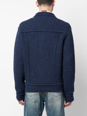 Navy Blue Knitwear for Men - FW23 Collection