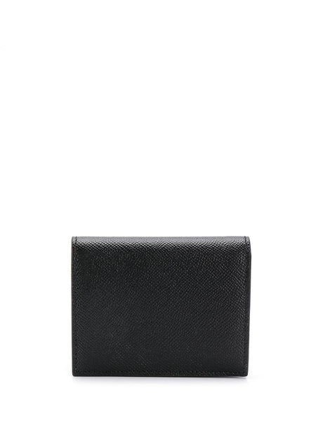 Ferragamo Hammered Leather Gancini Hook Compact Wallet (W 11.3 x H 9 cm)