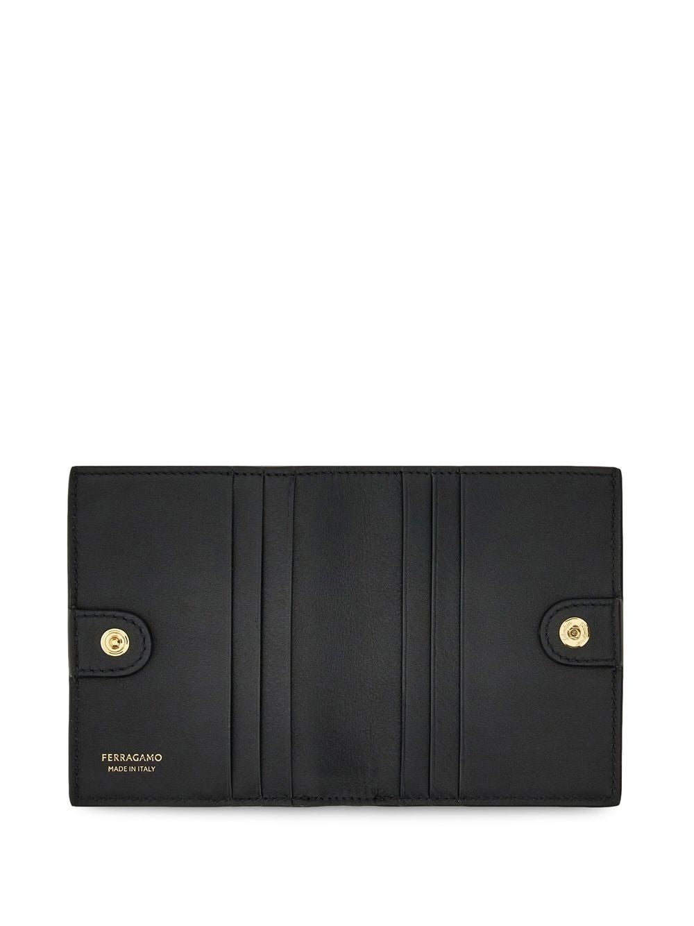 Gancini Hook Closure Wallet (ブラシ加工レザー、外側にコインポケット付き)