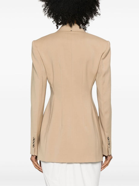 MAX MARA SPORTMAX Elegant Taupe Wool Double-Breasted Jacket