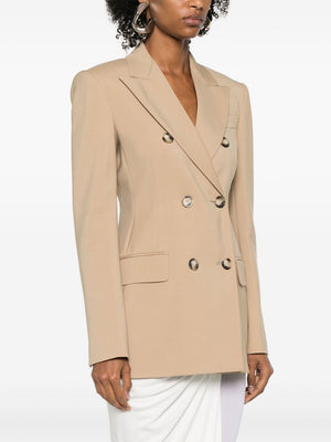 MAX MARA SPORTMAX Elegant Taupe Wool Double-Breasted Jacket