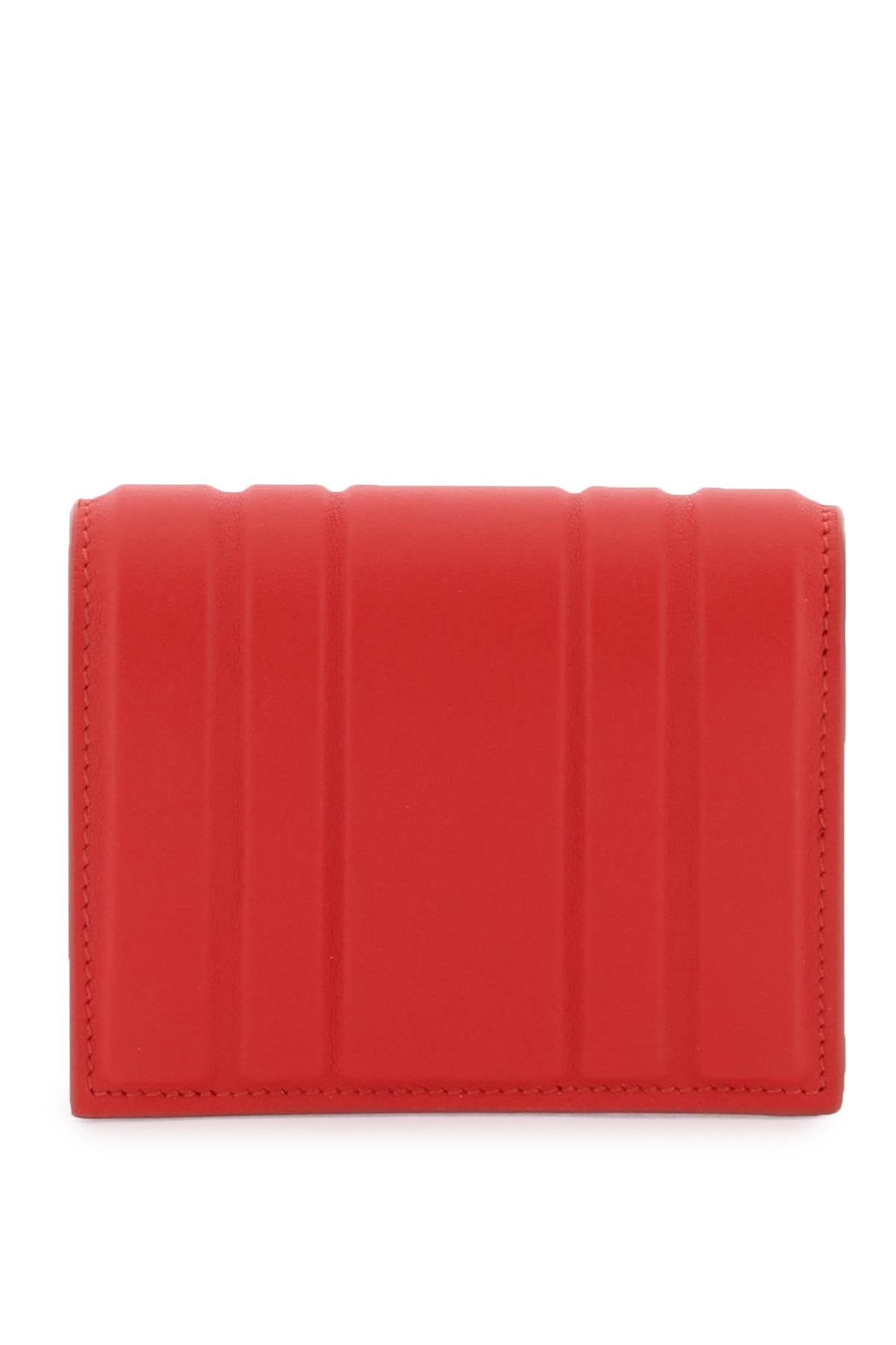 CHLOÉ Red Matte Leather Wallet with Gancini Hook Ornament for Women
