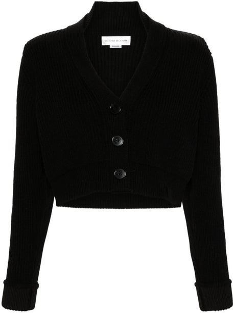 VICTORIA BECKHAM Men's Crop V-Neck Wool Cardigan