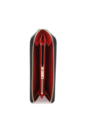 Elegant Black Gancini Hook Leather Wallet for Women