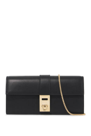 FERRAGAMO Mini Hug Leather Clutch with Gold Gancini Closure