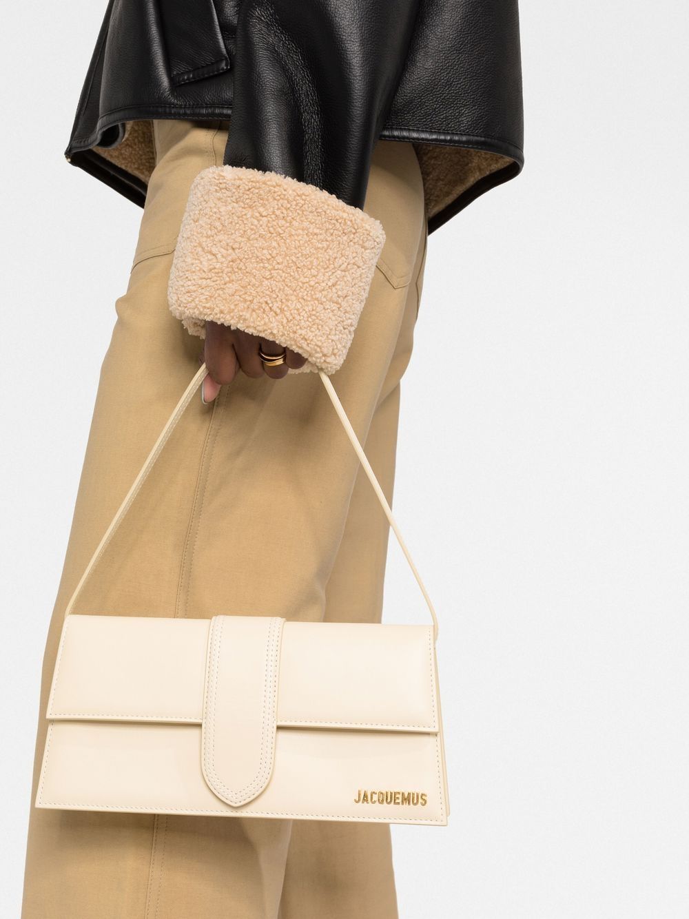 JACQUEMUS Elegant Long Bambino Crossbody in Beige