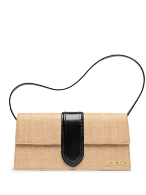 JACQUEMUS Long Leather Shoulder Handbag - Beige