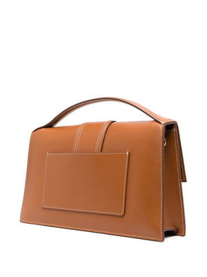 JACQUEMUS Mini Lambskin Crossbody Handbag in Brown