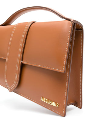 JACQUEMUS Mini Lambskin Crossbody Handbag in Brown