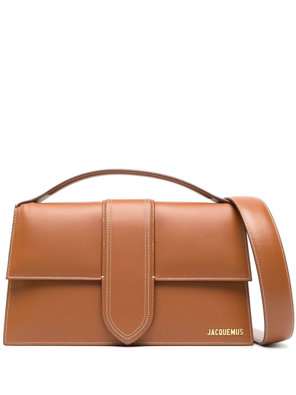 JACQUEMUS Mini Lambskin Crossbody Handbag in Brown