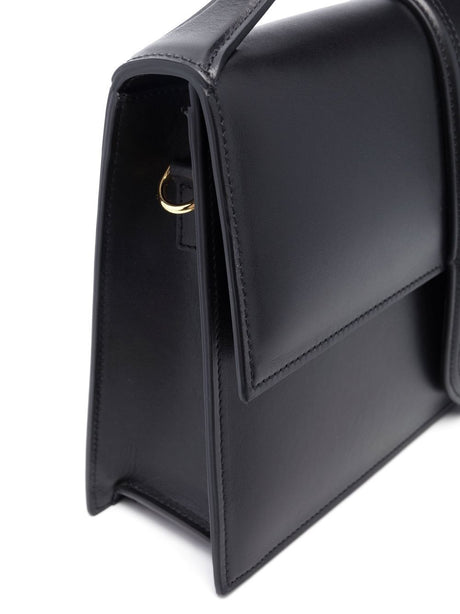 JACQUEMUS Black Leather Shoulder Handbag for Women from SS24 Collection