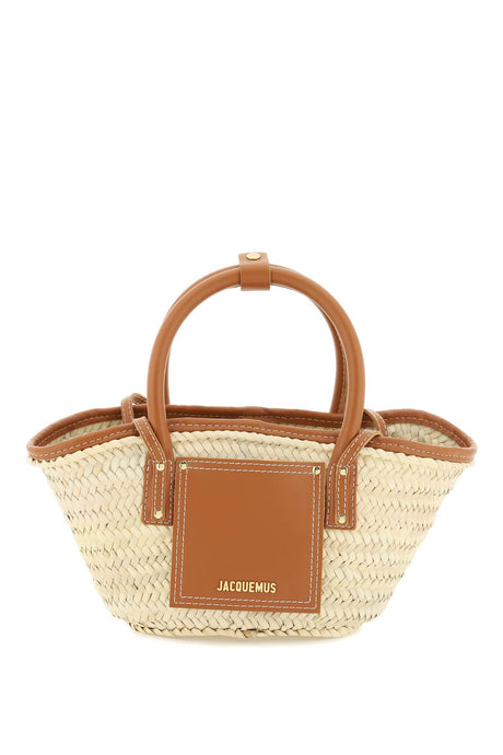 JACQUEMUS Brown Palm and Cow Leather Tote for Women | SS24 Collection