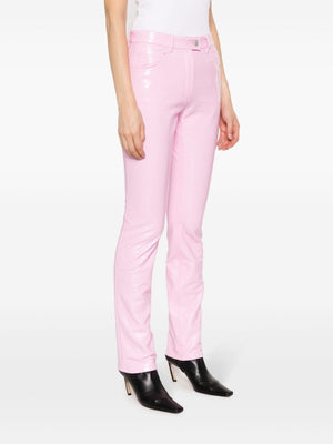 COURREGÈS Rose 5-Pocket Vinyl Pants for Women - SS24 Collection