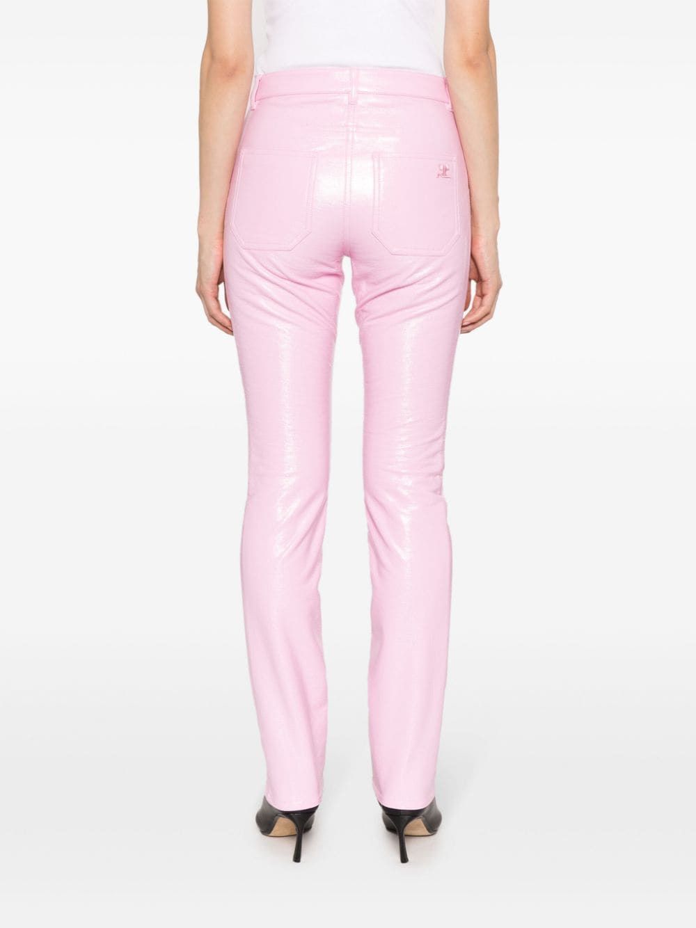 COURREGÈS Rose 5-Pocket Vinyl Pants for Women - SS24 Collection