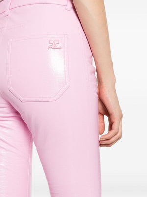 COURREGÈS Rose 5-Pocket Vinyl Pants for Women - SS24 Collection