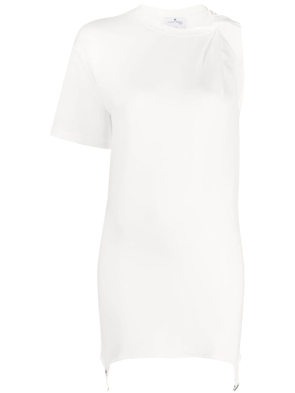 فستان أبيض قصير الأكمام للنساء