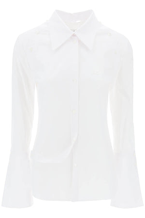 COURREGÈS Modern Asymmetric Poplin Shirt - White