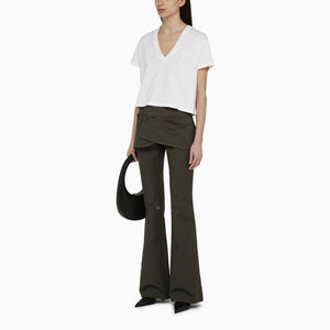 COURREGÈS Military Green Cotton Mini Skirt Trousers