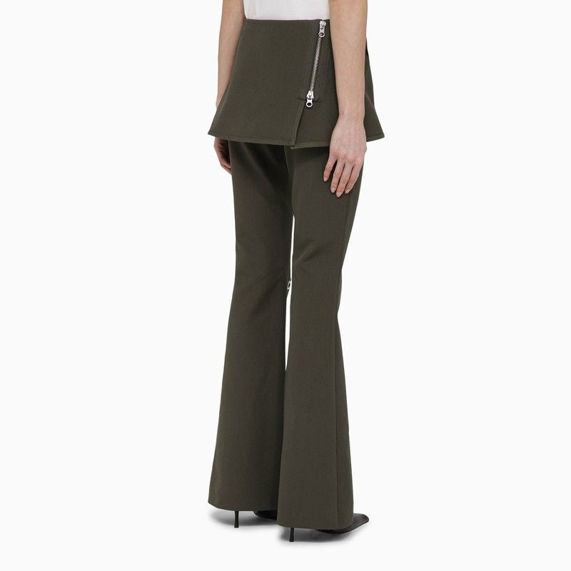 COURREGÈS Military Green Cotton Mini Skirt Trousers