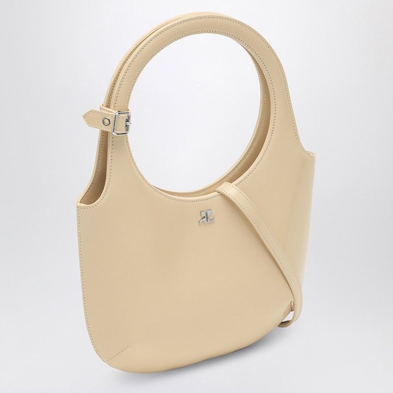 COURREGÈS  HOLY ICED LEATHER Handbag SOFT BUTTER