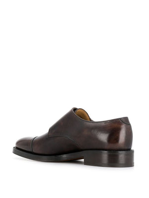 JOHN LOBB Sophisticated Brown Leather Monk Shoes for Men