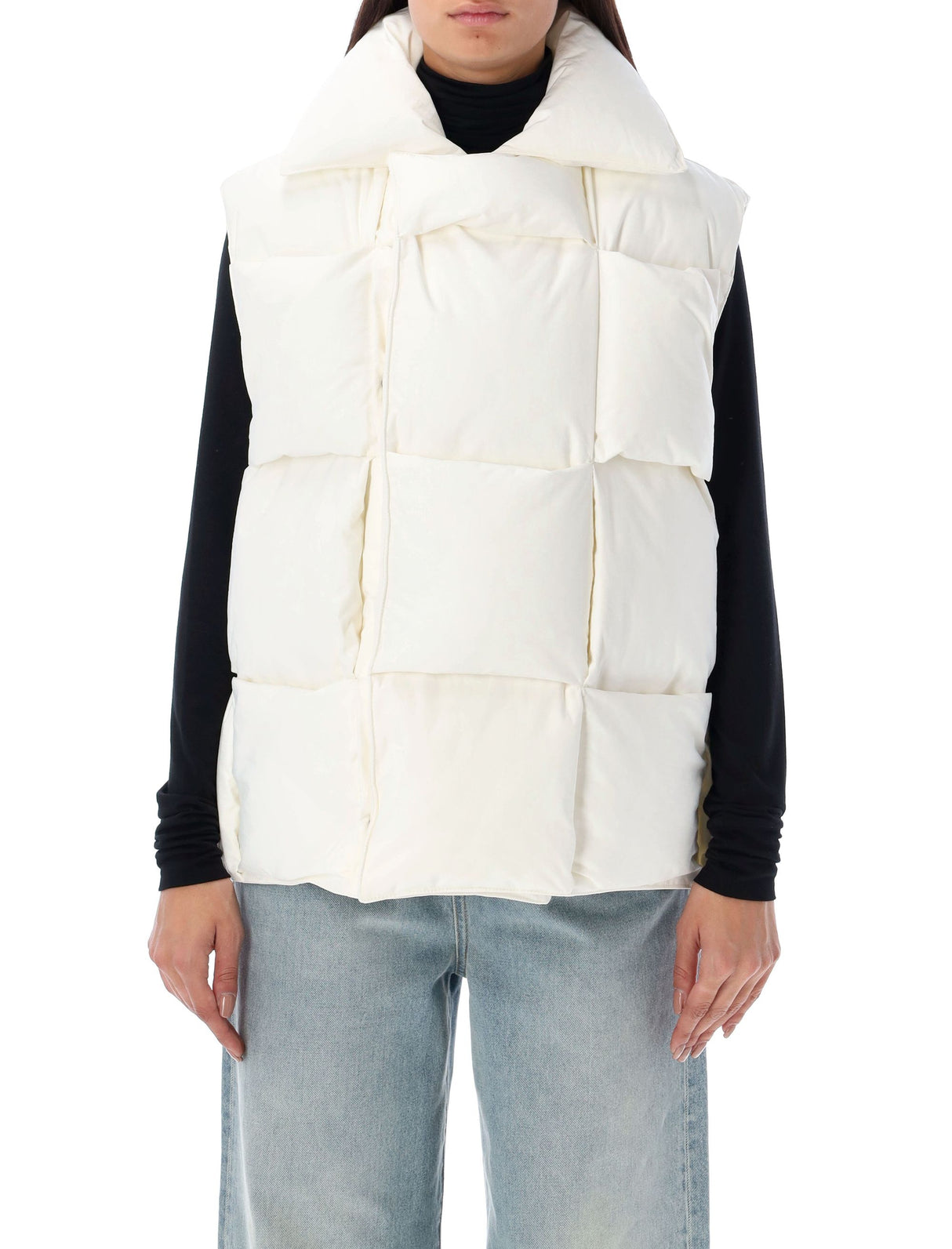 BOTTEGA VENETA Chalk Padded Nylon Gilet for Women - FW22 Collection