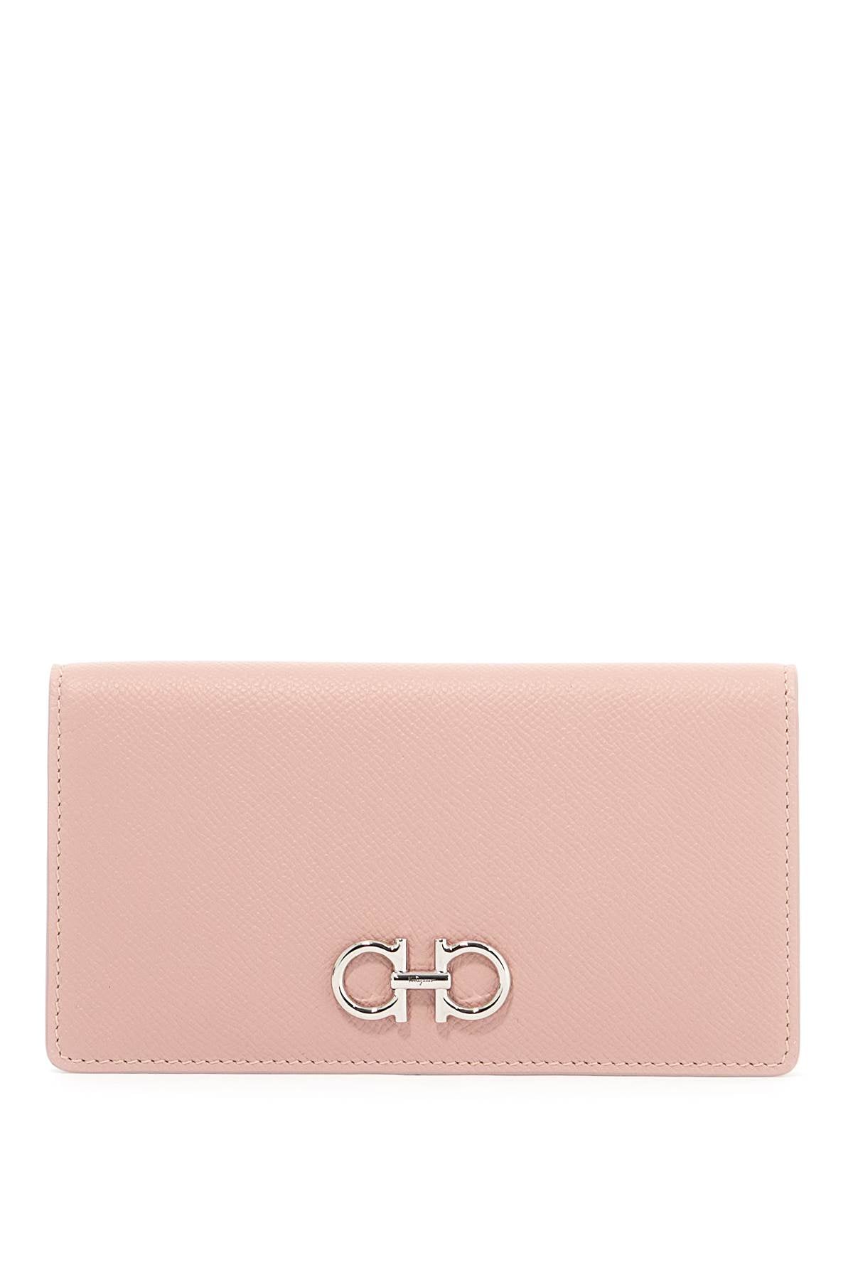 FERRAGAMO Elegant Calfskin Bifold Wallet with Metallic Accents