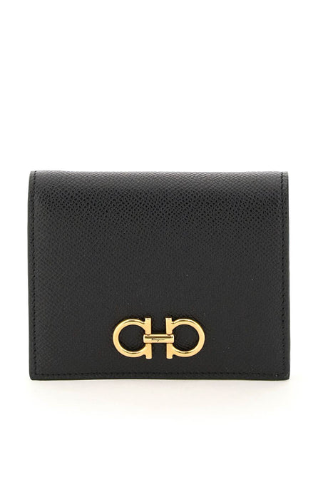 FERRAGAMO Gancini Hook Compact Wallet - Black