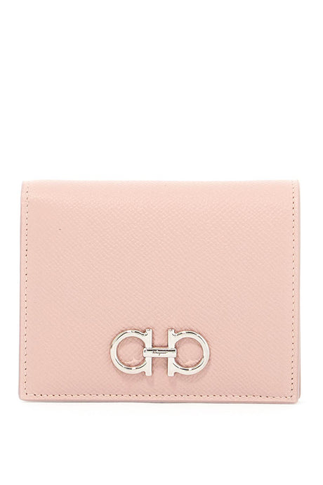 FERRAGAMO Luxury Mini Leather Wallet with Iconic Snap Closure