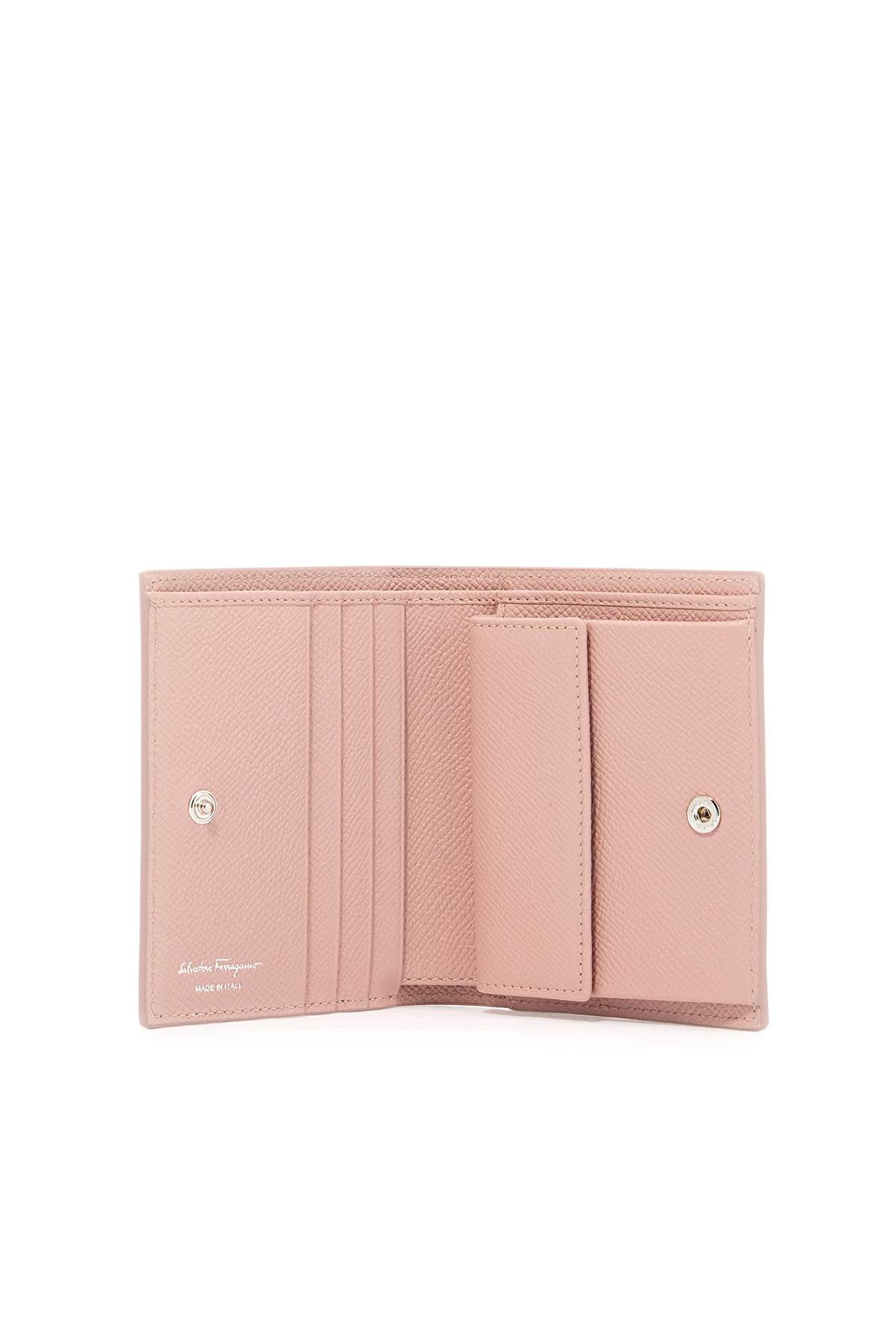 FERRAGAMO Luxury Mini Leather Wallet with Iconic Snap Closure