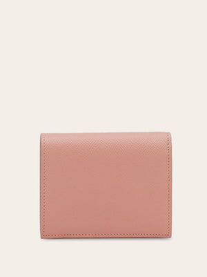 FERRAGAMO Luxury Mini Leather Wallet with Iconic Snap Closure