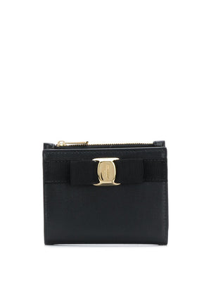 Ferragamo Vara Bow Compact Wallet - Black