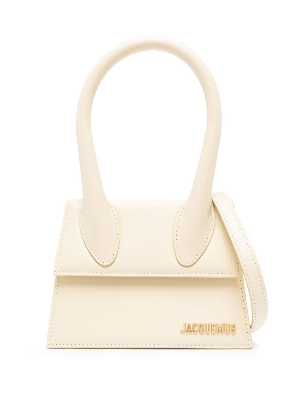 Ivory Leather Top-Handle Bag for Women