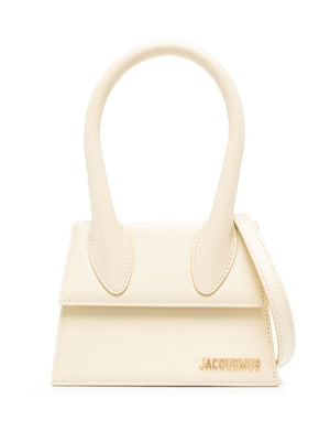 Ivory Leather Top-Handle Handbag for Women - Carry All Your Essentials in Style!