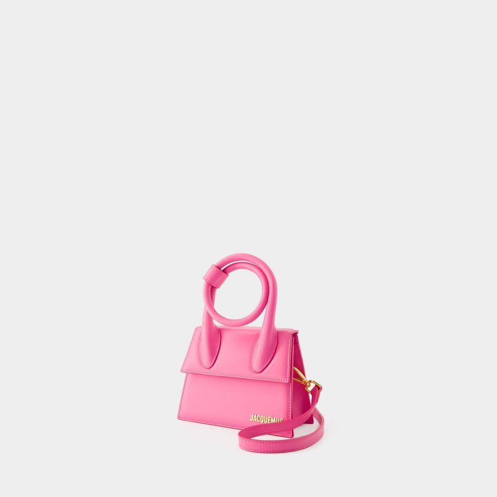 精緻針織手提包 - 粉紅色