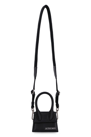 Mini Leather Handbag - Black (Adjustable Shoulder Strap)