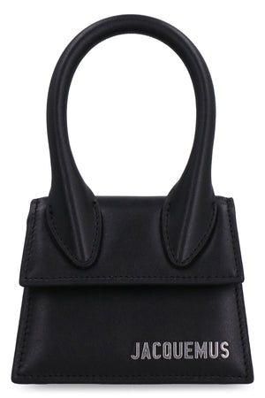 Mini Leather Handbag - Black (Adjustable Shoulder Strap)