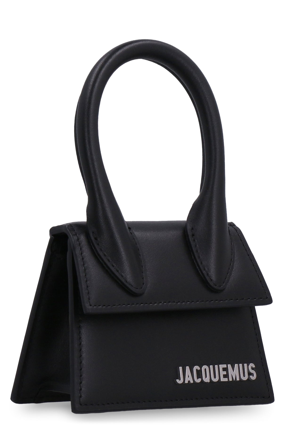 Mini Leather Handbag - Black (Adjustable Shoulder Strap)