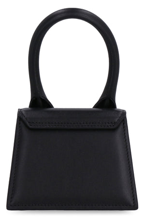 Mini Leather Handbag - Black (Adjustable Shoulder Strap)